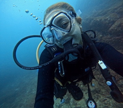=Scuba Diver enjoying the adventure under the waves around Bat Islands Costa Rica.