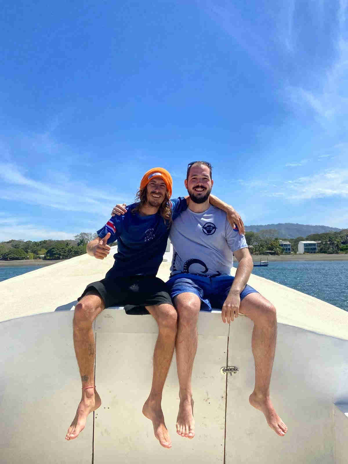Jose our PADI instructor with newly certified PADI diver in Playa Flamingo, Guanacaste, Costa Rica.