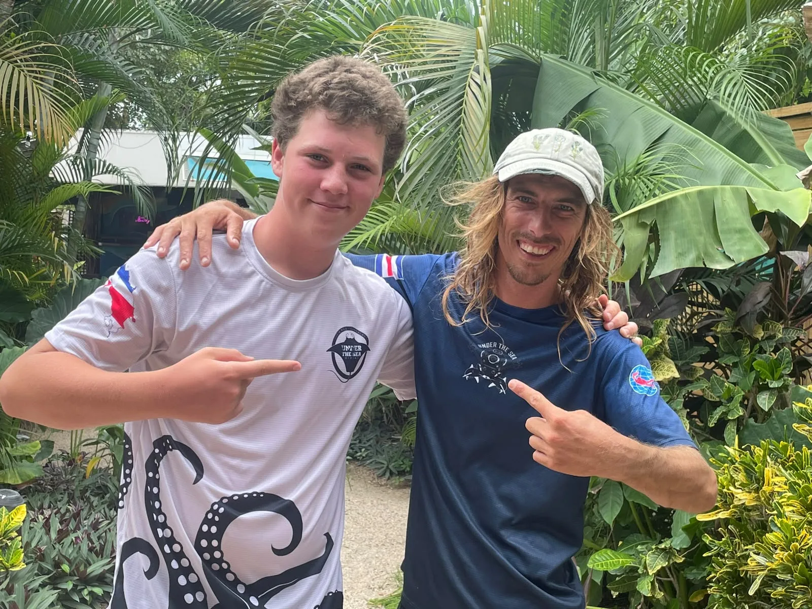 A newly certified PADI student and instructor at Under The Sea Diving in Guanacaste, Costa Rica